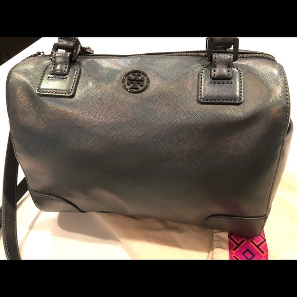 Tory Burch Robinson Hologram Middy Satchel - Picture 4 of 8